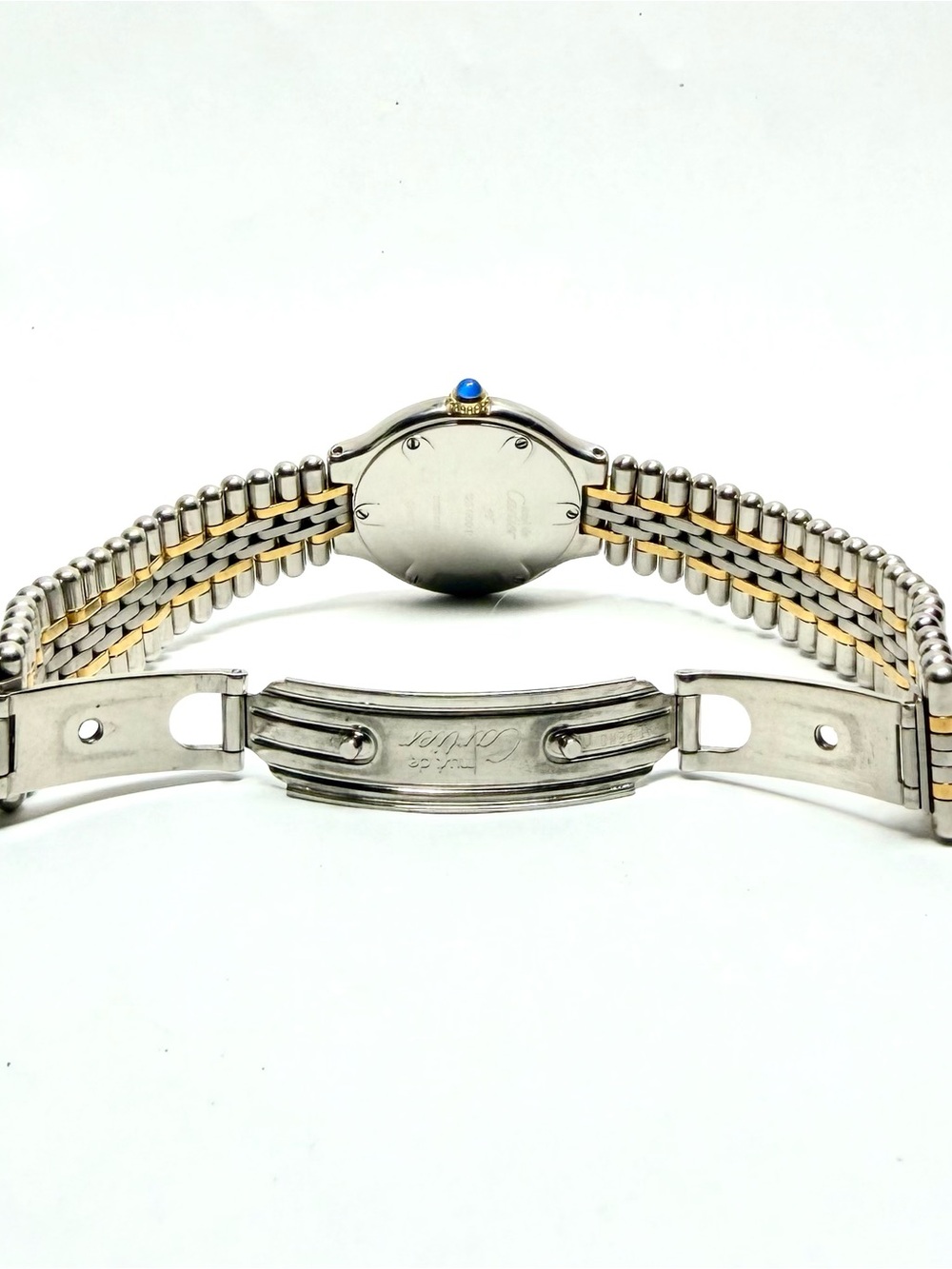 CARTIER MUST 21 Quartz 28mm 2 Tone ~0.60TCW Diamond Watch Cream Dial - Picture 6 of 7